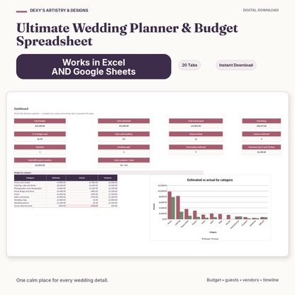 Ultimate Wedding Planner & Budget Spreadsheet — hero