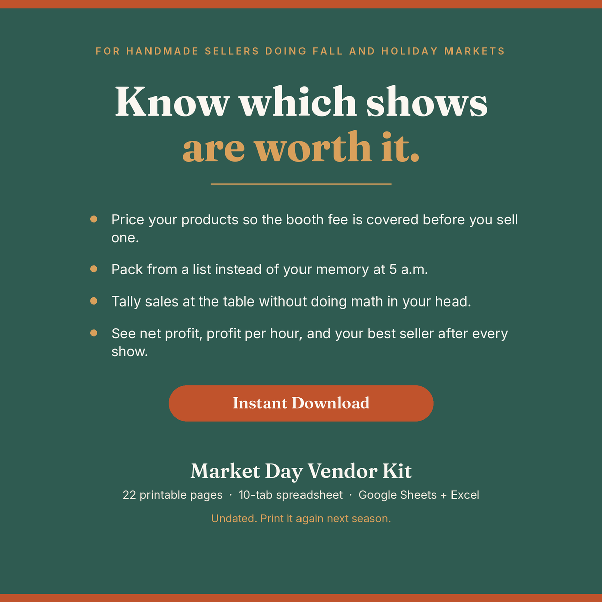 Market Day Vendor Kit — benefit