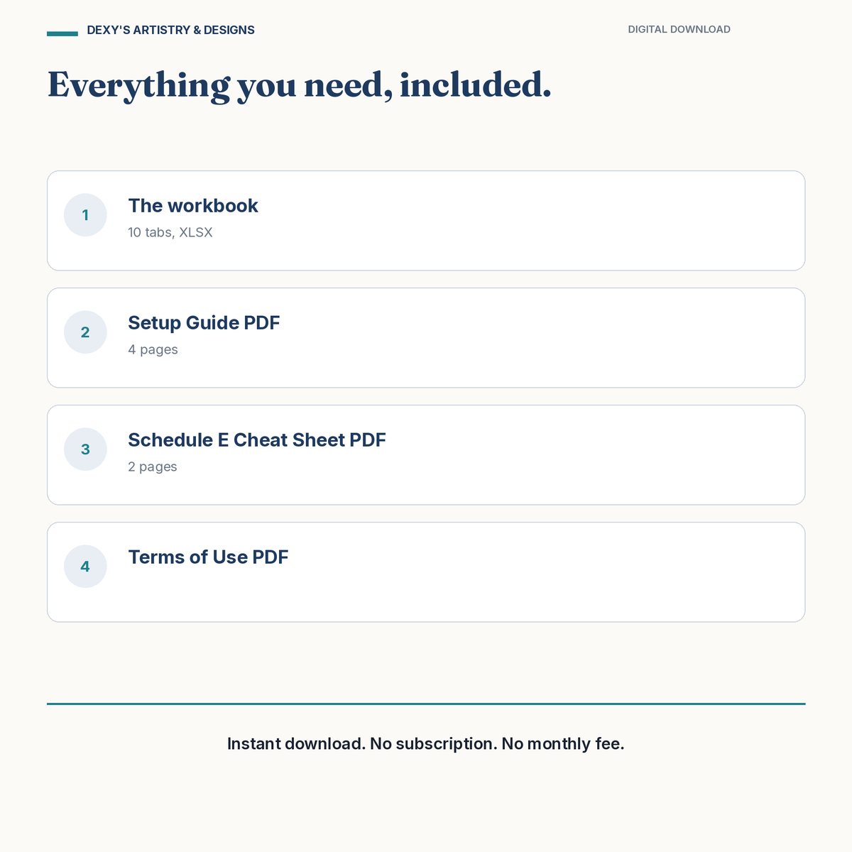 Rental Property & Landlord Bookkeeping Spreadsheet — included