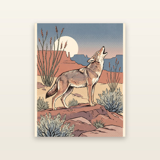 Coyote at Dusk - printable artwork