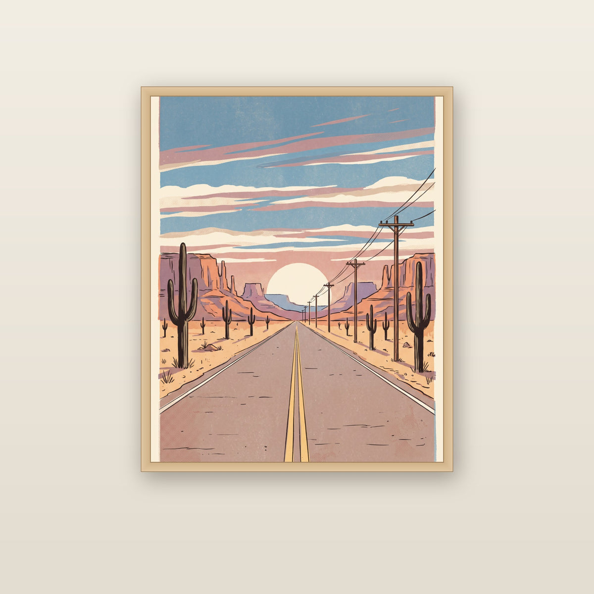 Desert Highway - framed print mockup