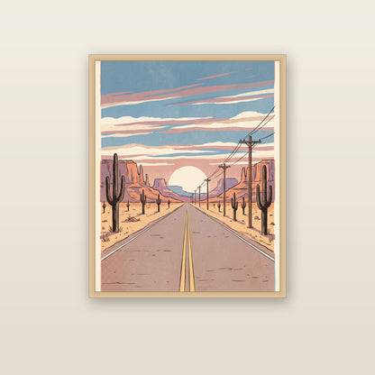 Desert Highway - framed print mockup