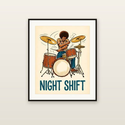 Night Shift - framed print mockup