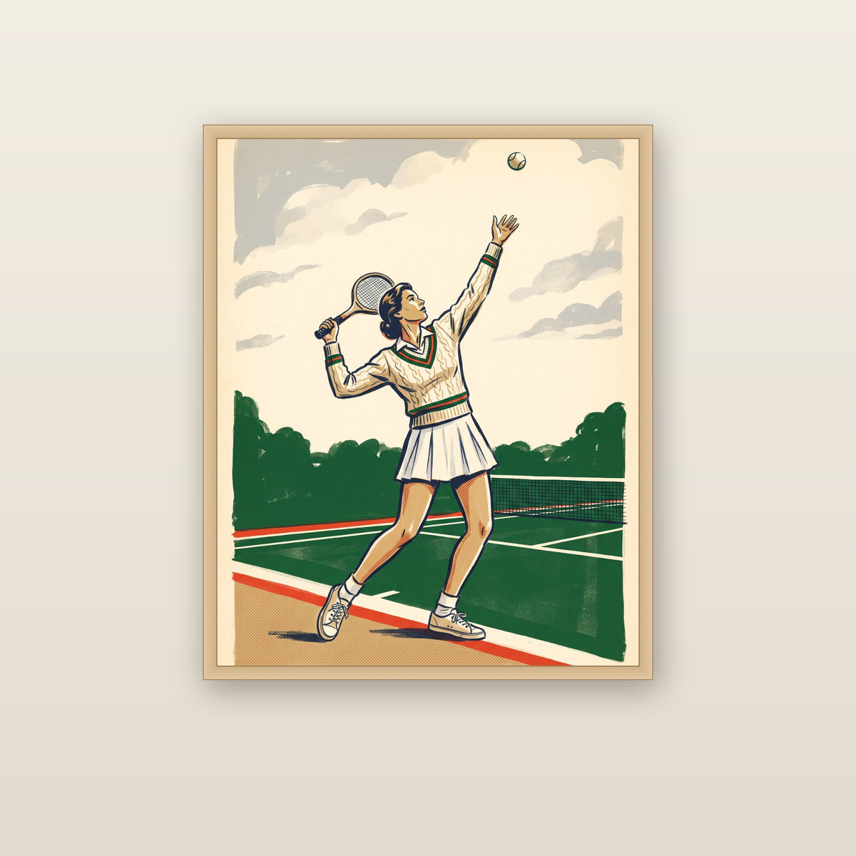 The Serve - framed print mockup