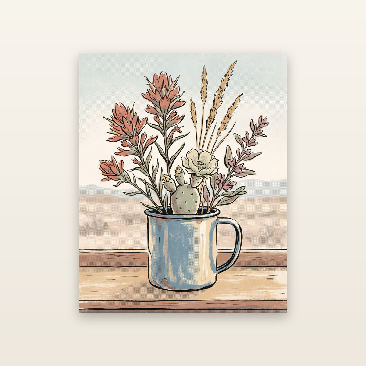 Tin Cup Wildflowers - printable artwork