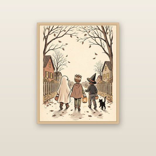 Trick-Or-Treat Lane - framed print mockup